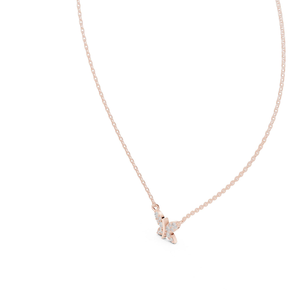Marquise Moissanite Butterfly Necklace – 925 Sterling Silver, 18K Gold Vermeil