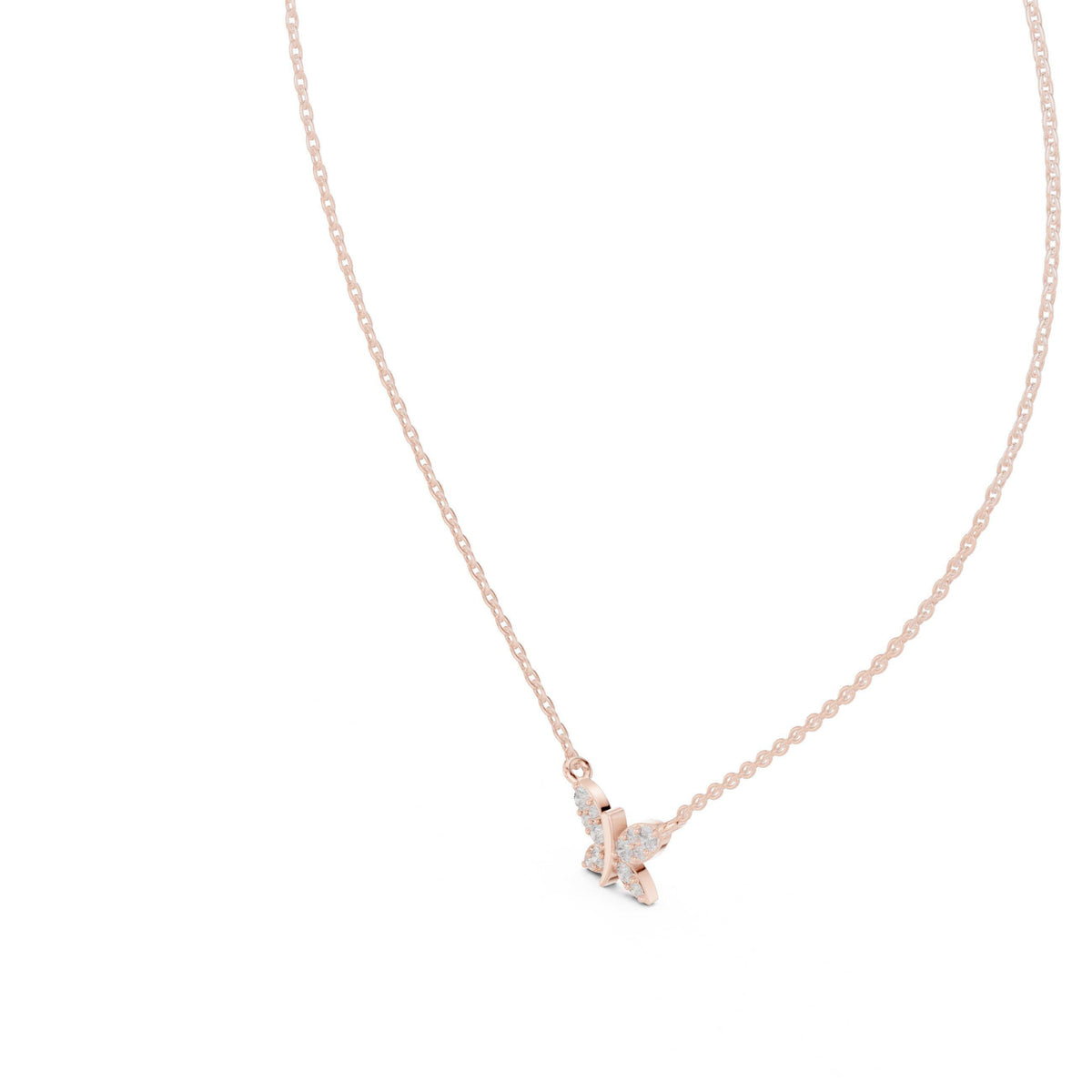 Marquise Moissanite Butterfly Necklace – 925 Sterling Silver, 18K Gold Vermeil