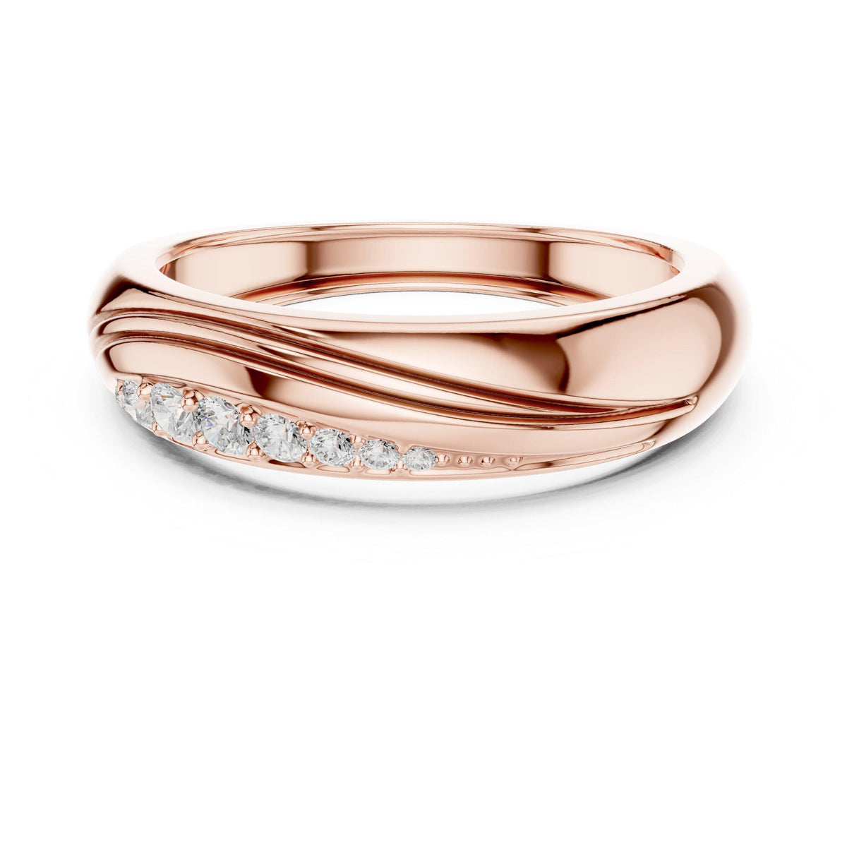 Men's Twisted Band with Pavé Moissanite Stripe – 925 Sterling Silver, 18K Gold Vermeil