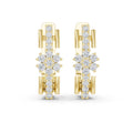 Moissanite Flower Cluster Pavé Bar Earrings – 925 Sterling Silver, 18K Gold Vermeil