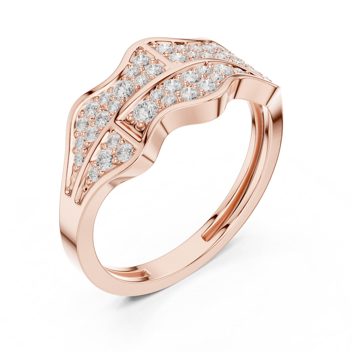 Men's Sculpted Pavé Moissanite Ring – 925 Sterling Silver, 18K Gold Vermeil