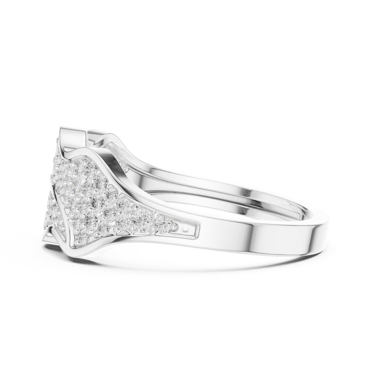Men's Sculpted Pavé Moissanite Ring – 925 Sterling Silver, 18K Gold Vermeil