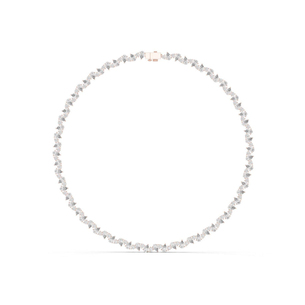 Pear Moissanite Tennis Necklace – 925 Sterling Silver, 18K Gold Vermeil