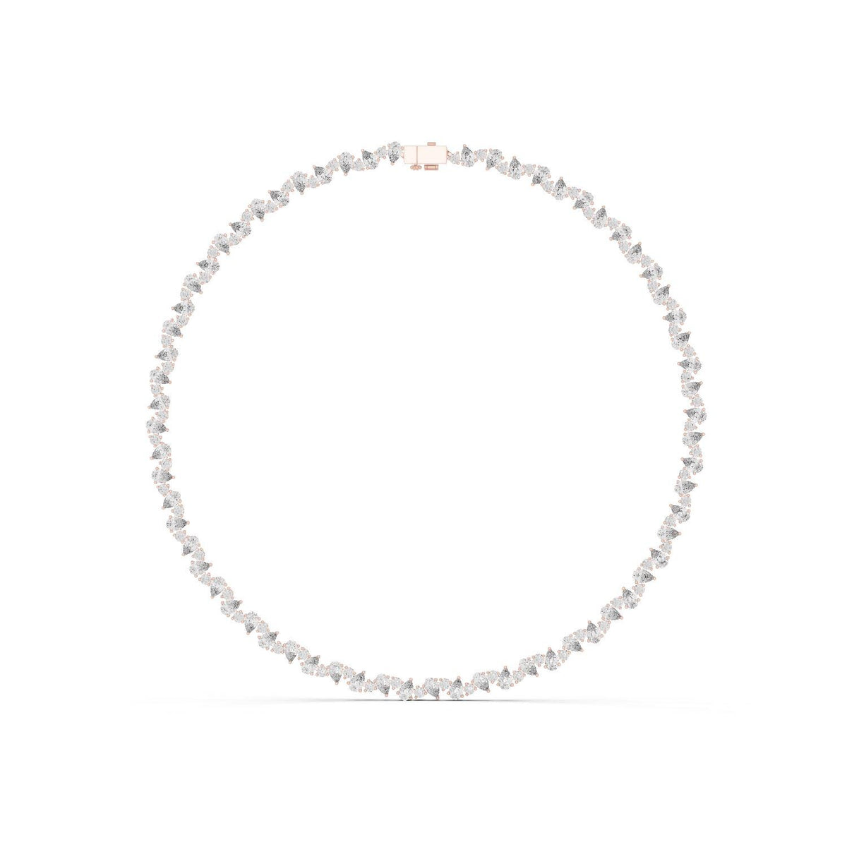 Pear Moissanite Tennis Necklace – 925 Sterling Silver, 18K Gold Vermeil