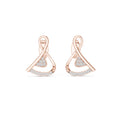 Moissanite Twisted Ribbon Stud Earrings – 925 Sterling Silver, 18K Gold Vermeil
