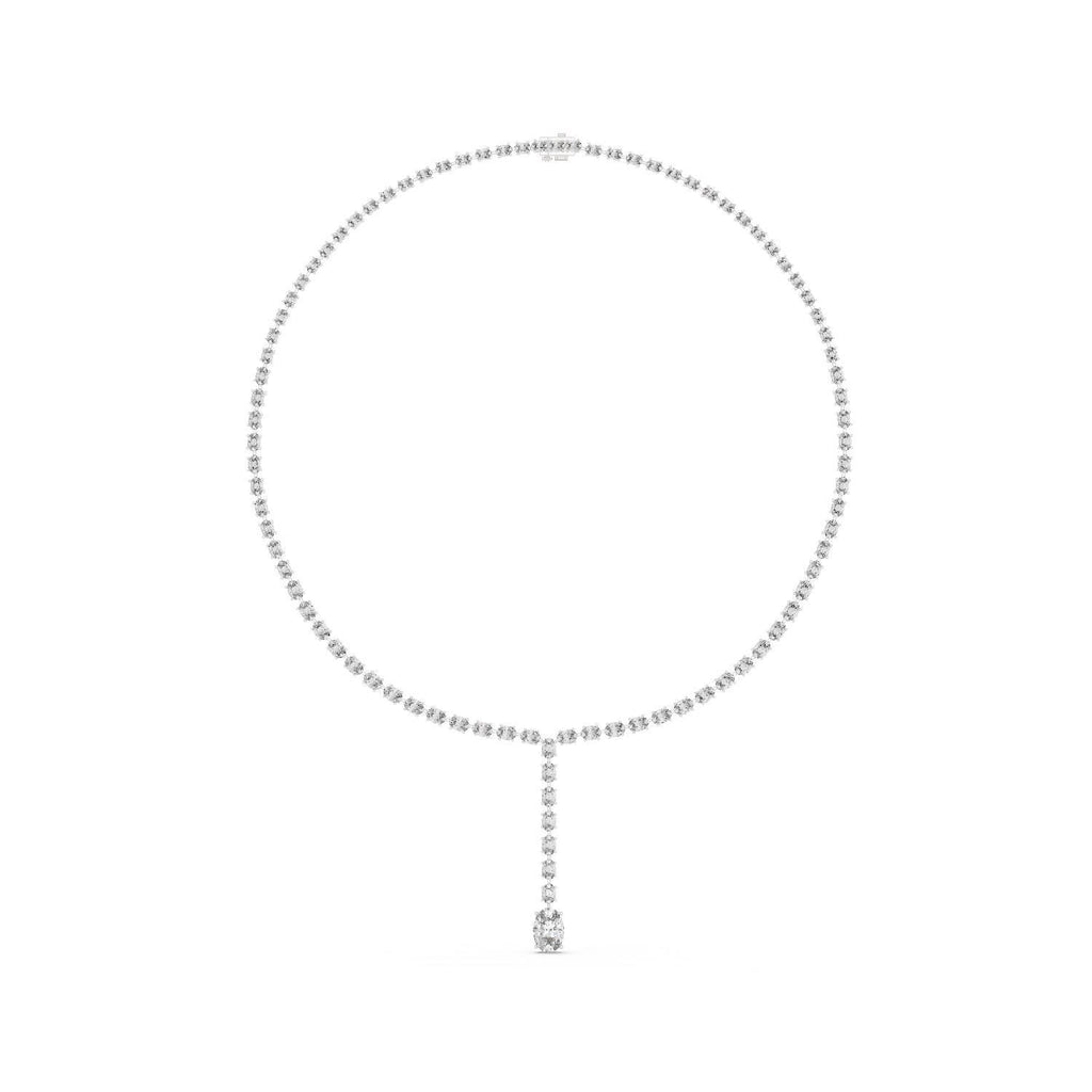 Moissanite Y-Drop Tennis Necklace – 925 Sterling Silver, 18K Gold Vermeil