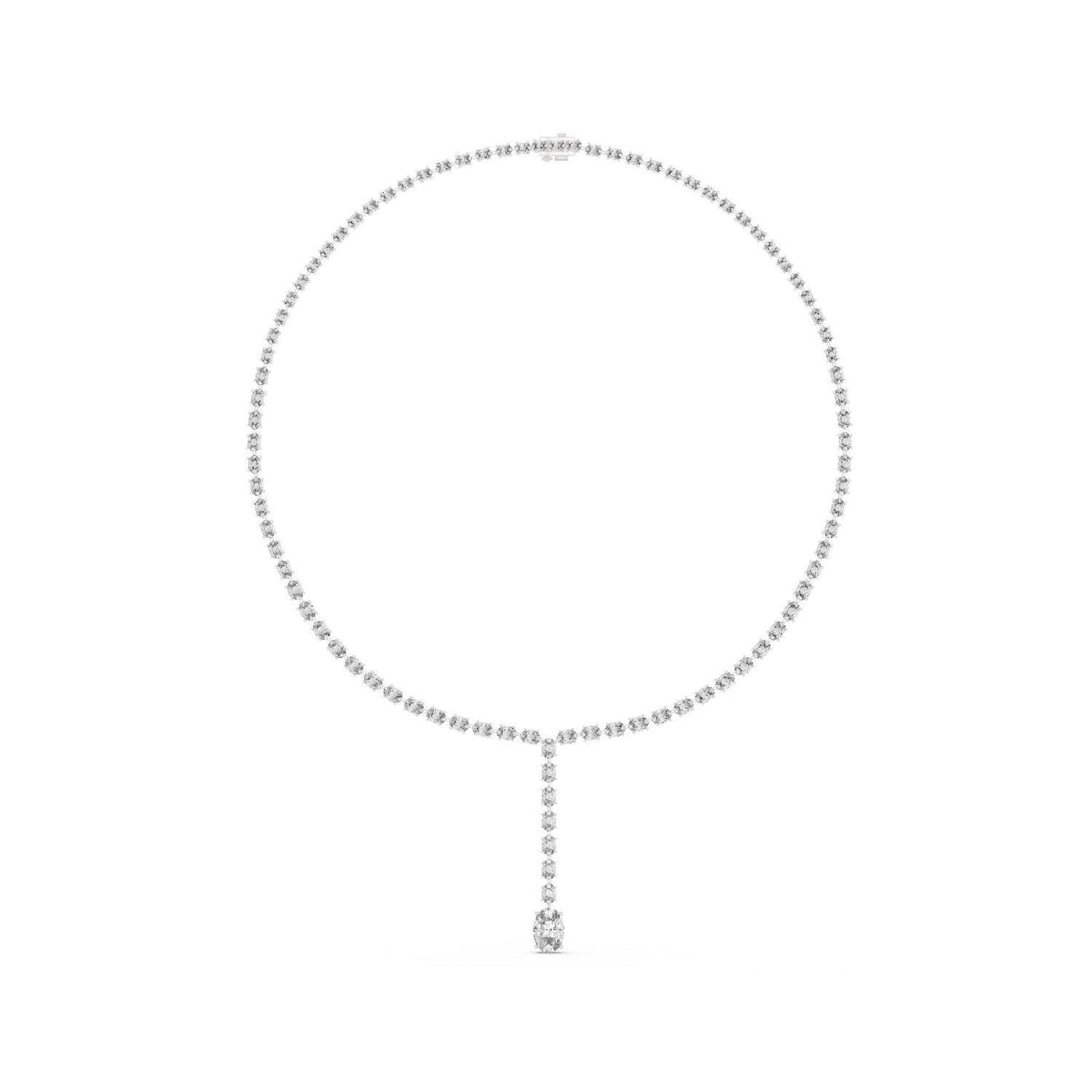 Moissanite Y-Drop Tennis Necklace – 925 Sterling Silver, 18K Gold Vermeil
