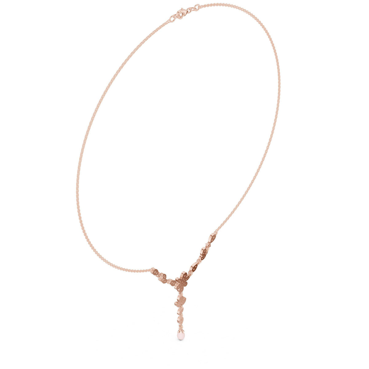Moissanite Cluster Y-Lariat Necklace – 925 Sterling Silver, 18K Gold Vermeil