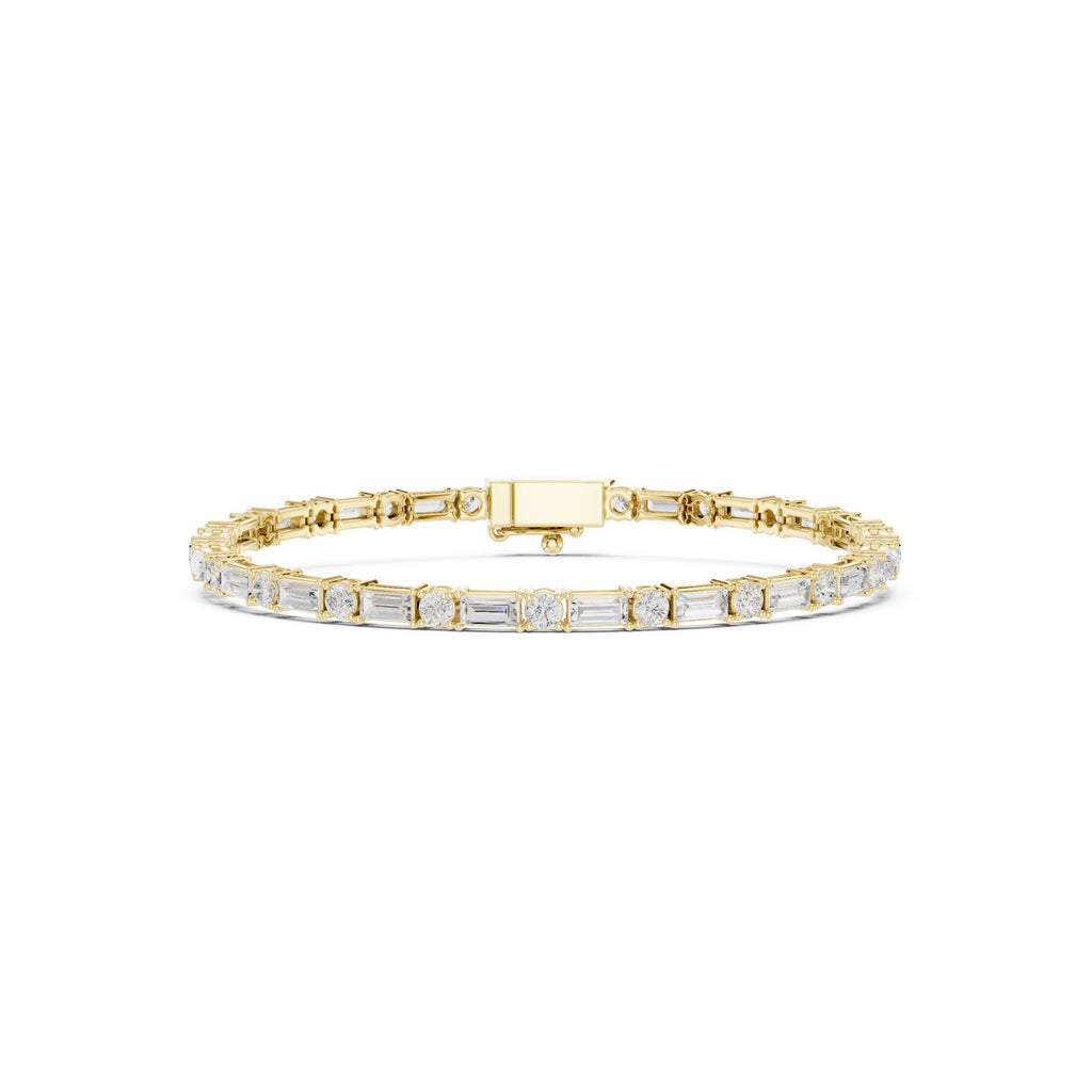 18K Gold Vermeil Mens Moissanite Tennis Bracelet | 925 Silver, Brilliant Sparkle, Luxury Gift