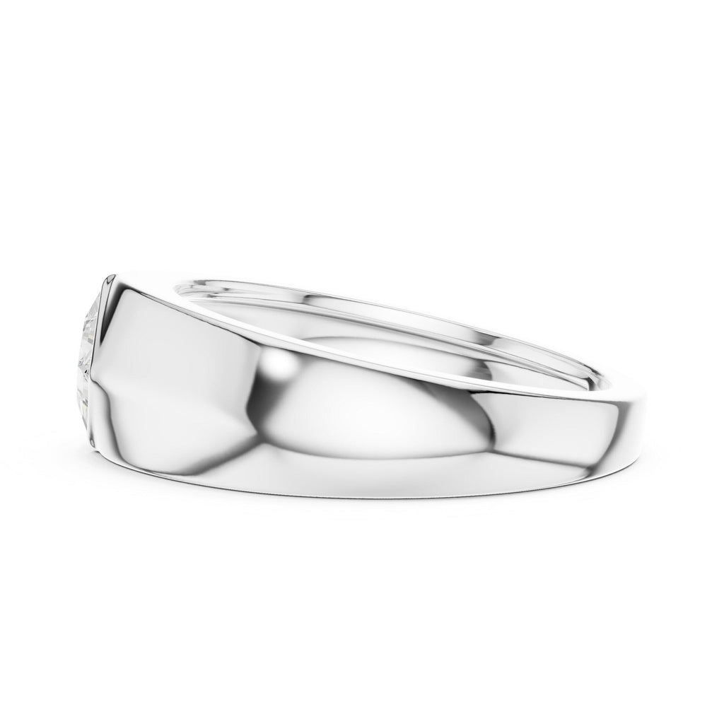 Men's Diamond-Set Princess-Cut Moissanite Ring – 925 Sterling Silver, 18K Gold Vermeil