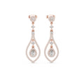 Pear Moissanite Open Teardrop Chandelier Earrings – 925 Sterling Silver, 18K Gold Vermeil