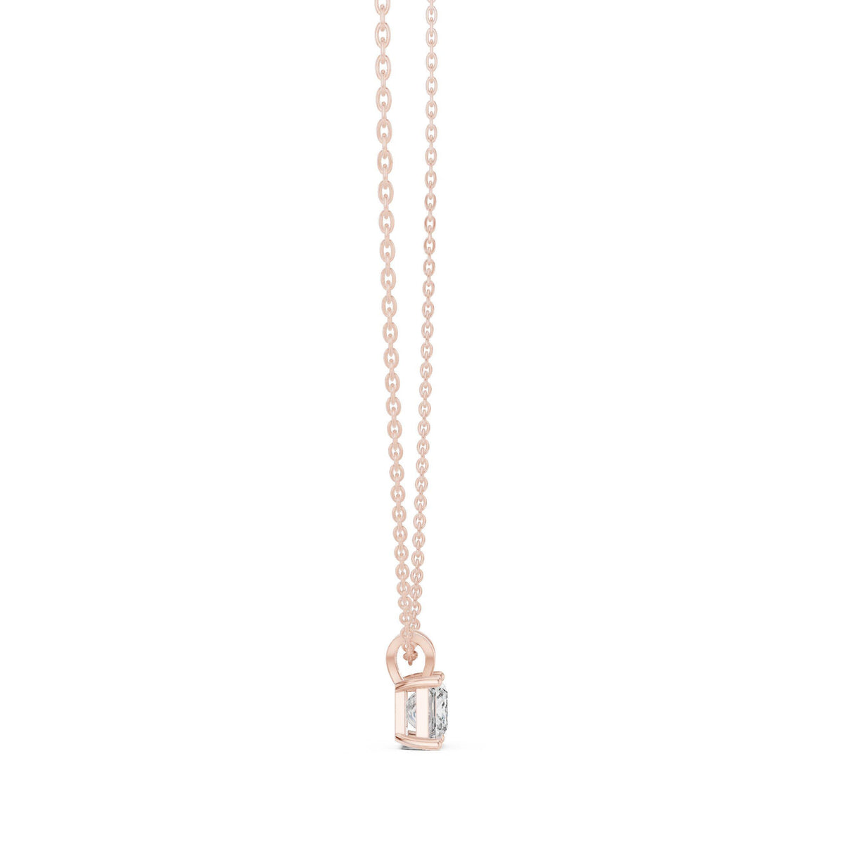 Princess Moissanite Solitaire Pendant Necklace – 925 Sterling Silver, 18K Gold Vermeil