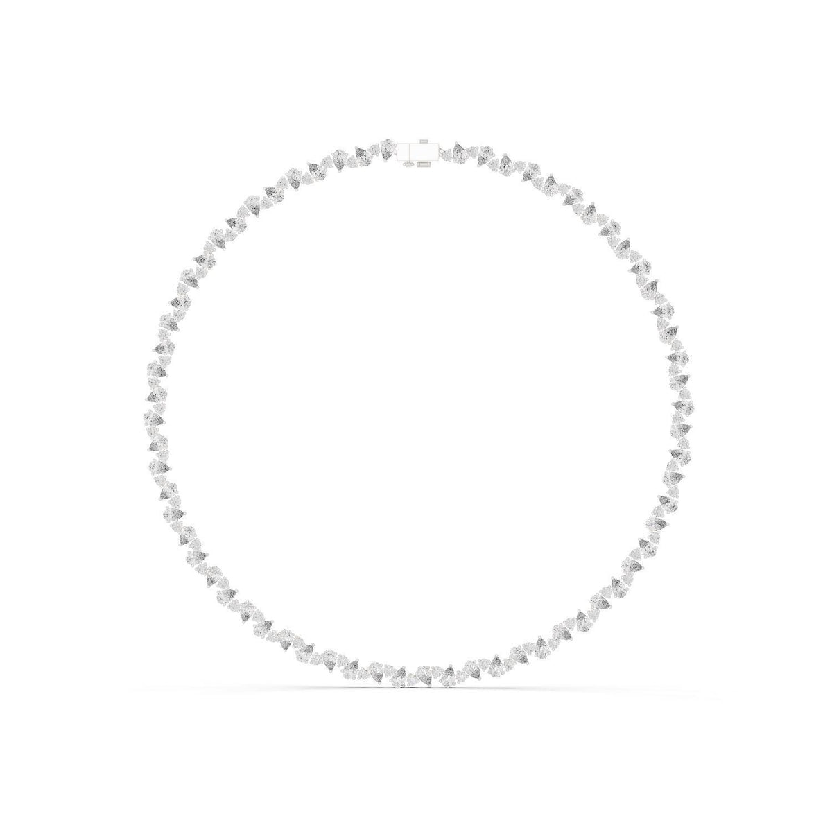 Pear Moissanite Tennis Necklace – 925 Sterling Silver, 18K Gold Vermeil