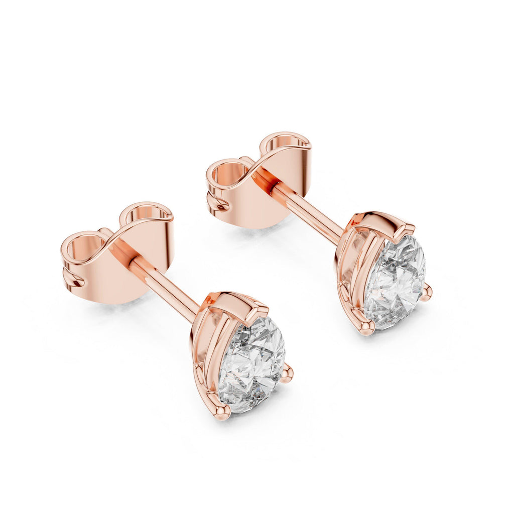 Pear Moissanite Solitaire Stud Earrings – 925 Sterling Silver, 18K Gold Vermeil