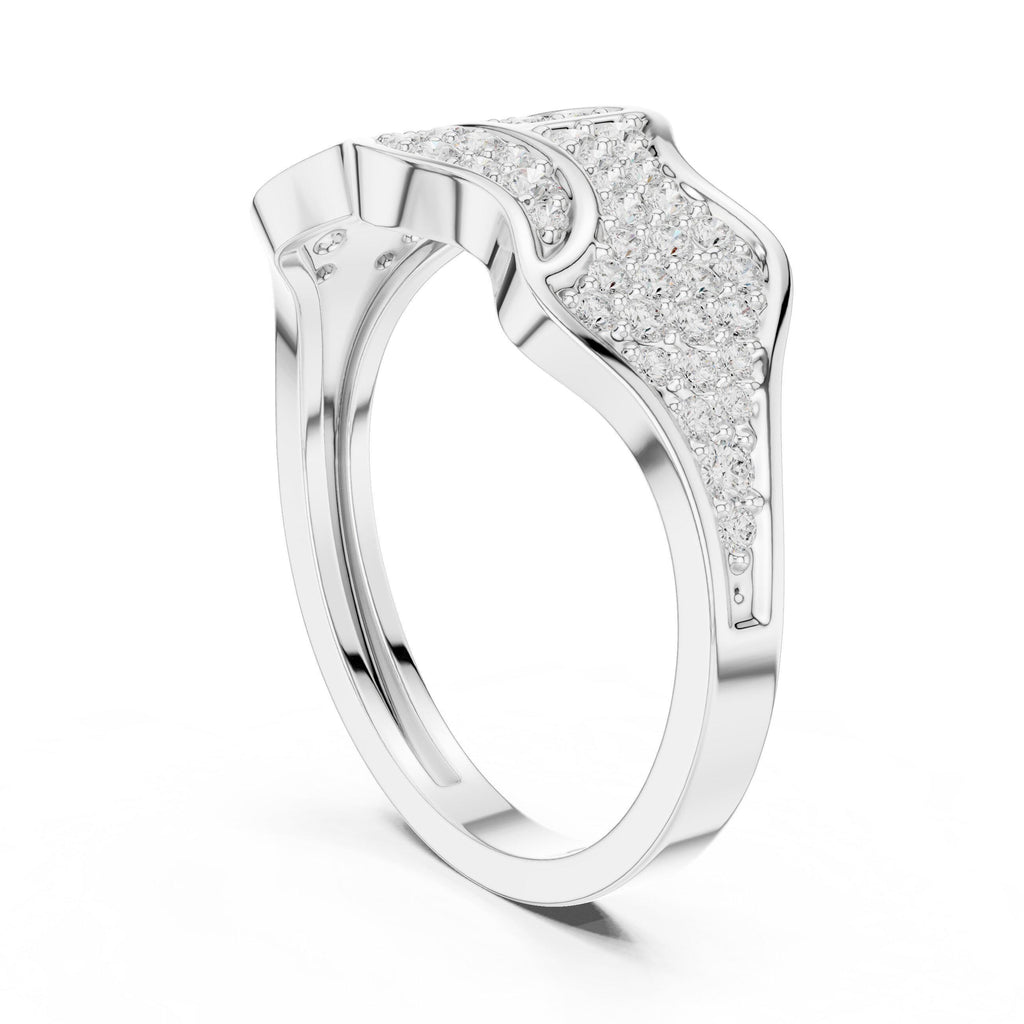 Men's Sculpted Pavé Moissanite Ring – 925 Sterling Silver, 18K Gold Vermeil