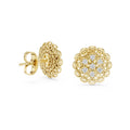 Moissanite Filigree Flower Stud Earrings – 925 Sterling Silver, 18K Gold Vermeil