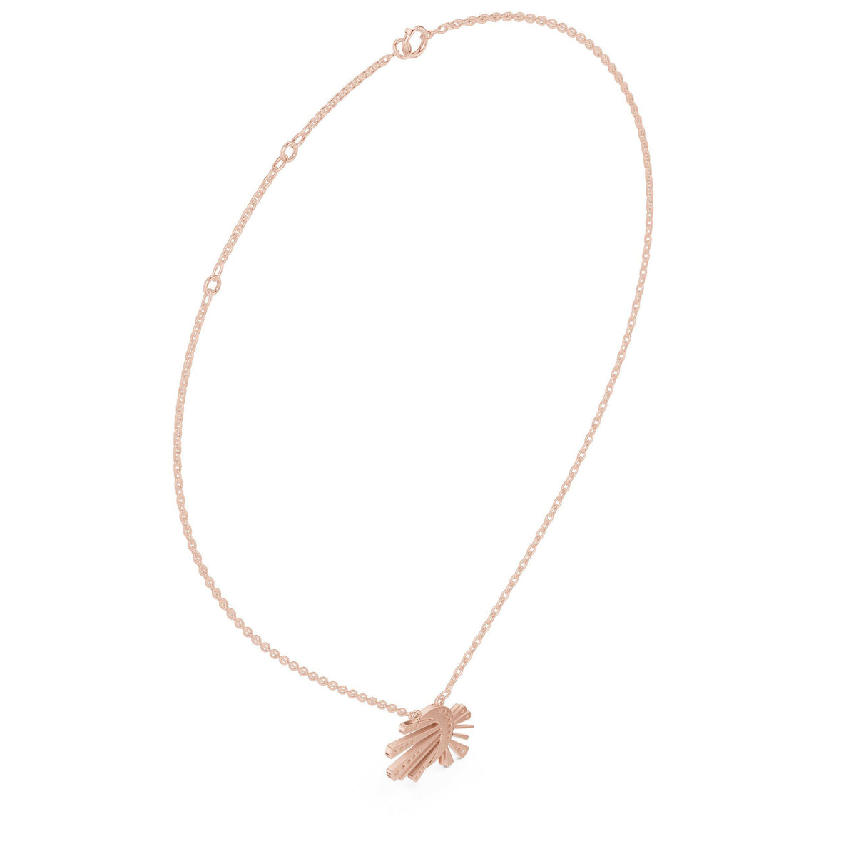 Moissanite Pavé Sunburst Fan Necklace – 925 Sterling Silver, 18K Gold Vermeil
