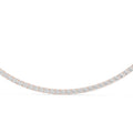 4mm Round Moissanite Tennis Necklace, 16" – 925 Sterling Silver, 18K Rose Gold Vermeil