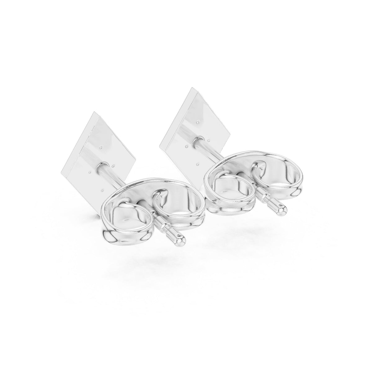 Moissanite Pavé Diamond-Shape Stud Earrings – 925 Sterling Silver, 18K Gold Vermeil