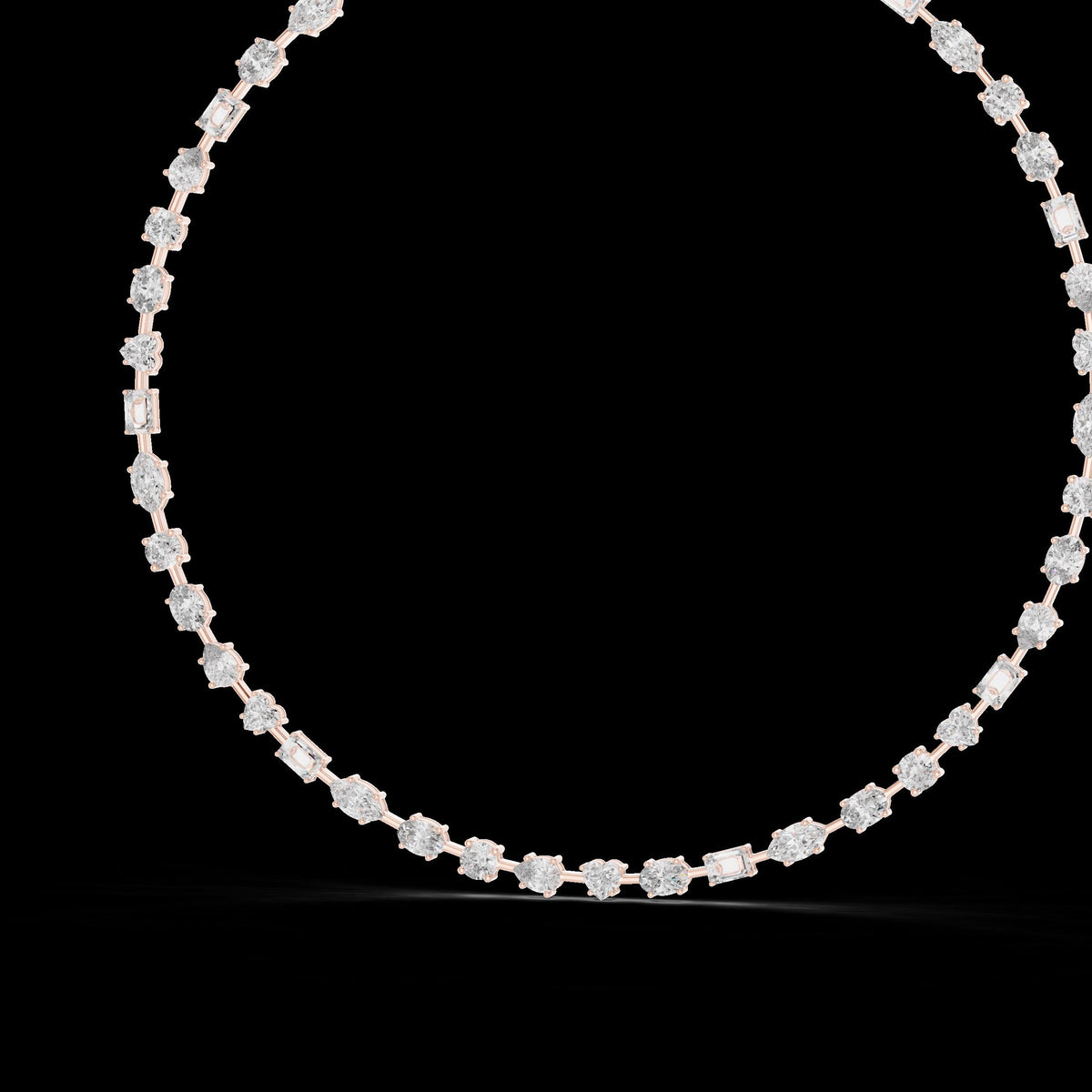 Moissanite Necklace – 925 Sterling Silver, 18K White Gold Vermeil