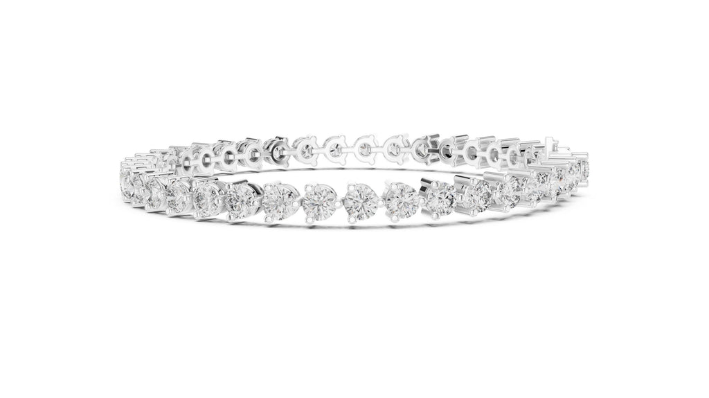 4mm Round Moissanite Tennis Bracelet – 925 Sterling Silver, 18K Gold Vermeil