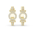 Moissanite Pavé Geometric Circle Earrings – 925 Sterling Silver, 18K Gold Vermeil