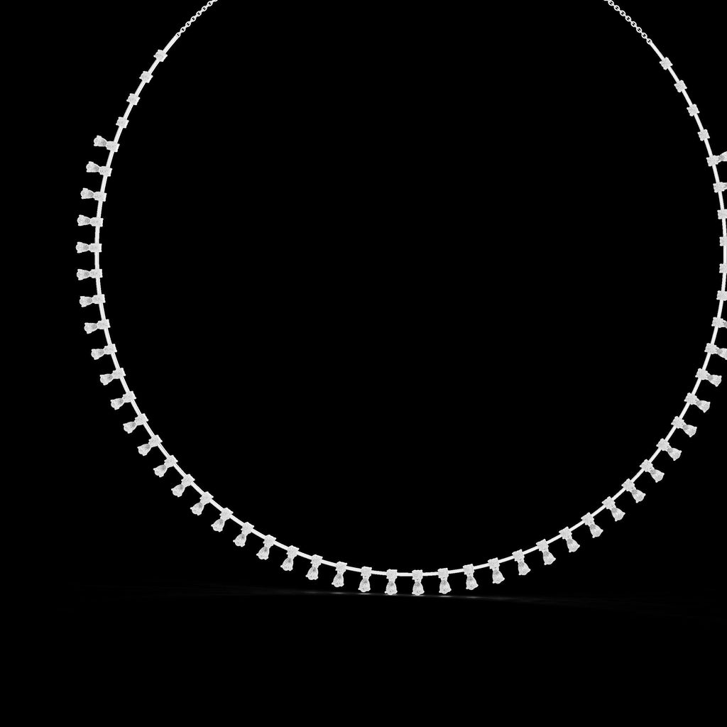 Moissanite Necklace – 925 Sterling Silver, 18K White Gold Vermeil