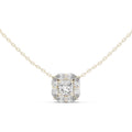 Princess Moissanite Marquise Frame Necklace – 925 Sterling Silver, 18K Gold Vermeil
