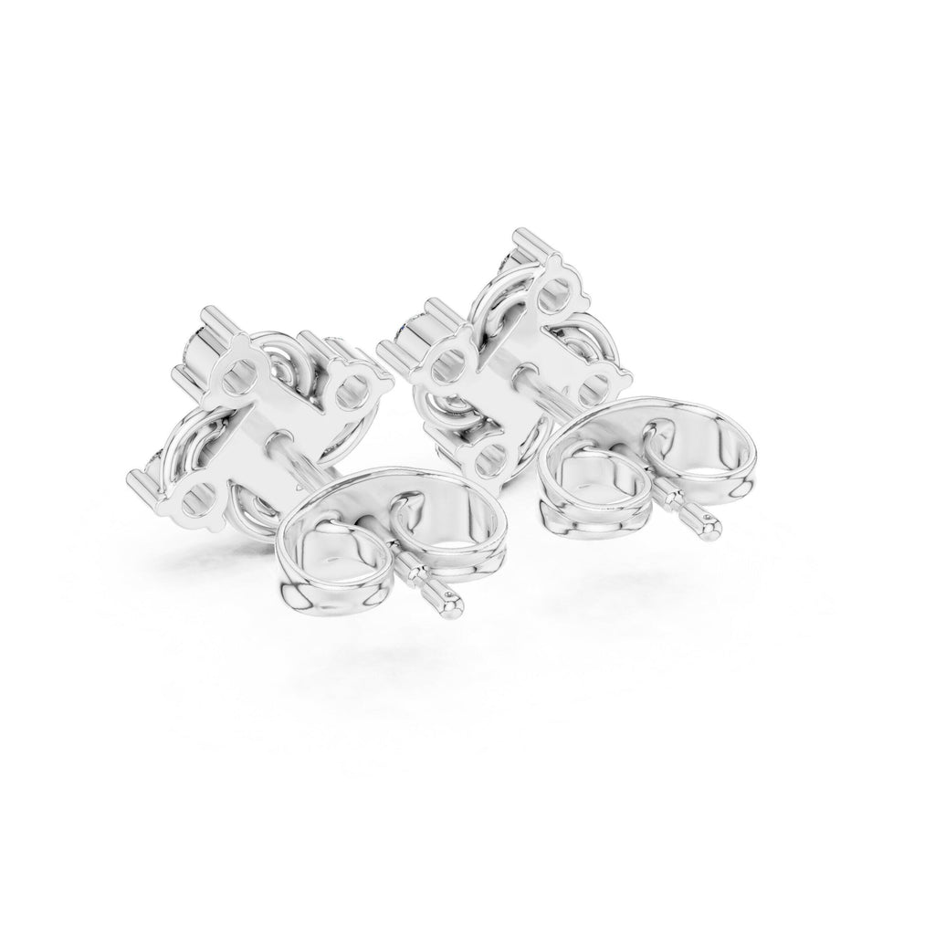 Moissanite Swirl Cluster Stud Earrings – 925 Sterling Silver, 18K Gold Vermeil