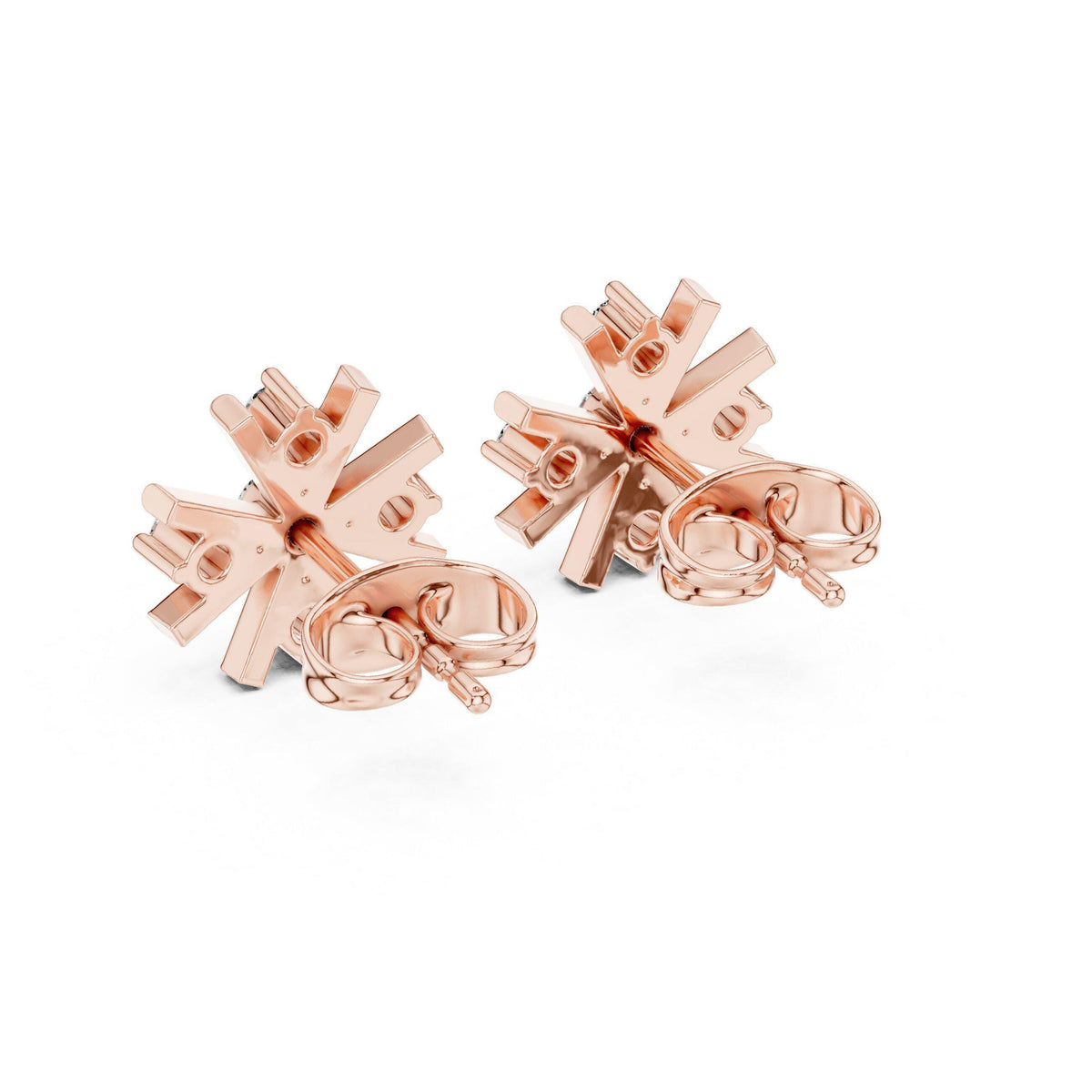 Moissanite Snowflake Stud Earrings – 925 Sterling Silver, 18K Gold Vermeil