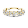 Moissanite Cluster Eternity-Style Stackable Band – 925 Sterling Silver, 18K Gold Vermeil