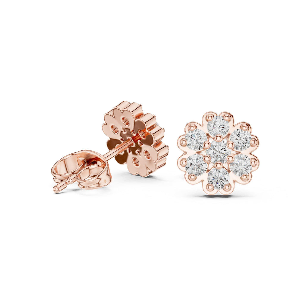 Moissanite Four-Leaf Clover Stud Earrings – 925 Sterling Silver, 18K Gold Vermeil