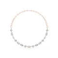 Mixed-Cut Moissanite Halo Station Necklace – 925 Sterling Silver, 18K Gold Vermeil